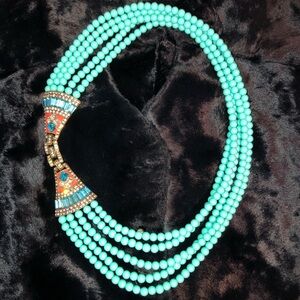 Heidi Daus Turquoise and Multicolor Beaded Necklace